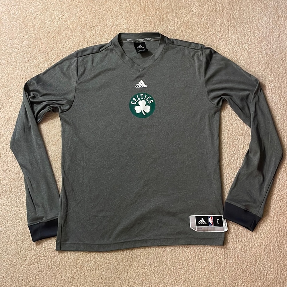 Celtics Adidas Long Sleeve Warmup V neck